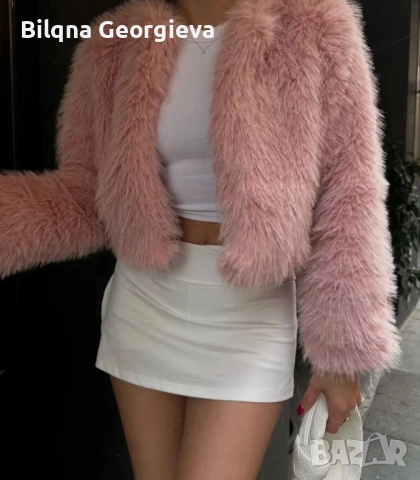 Дамско пухено палто от естествен косъм 