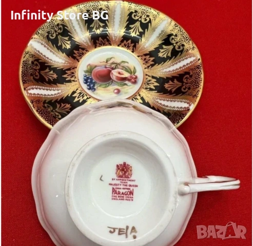 ✨ Paragon England – Circa 1919 – Изискан двоен сет с богата златна декорация 🇬🇧✨, снимка 6 - Антикварни и старинни предмети - 53466101
