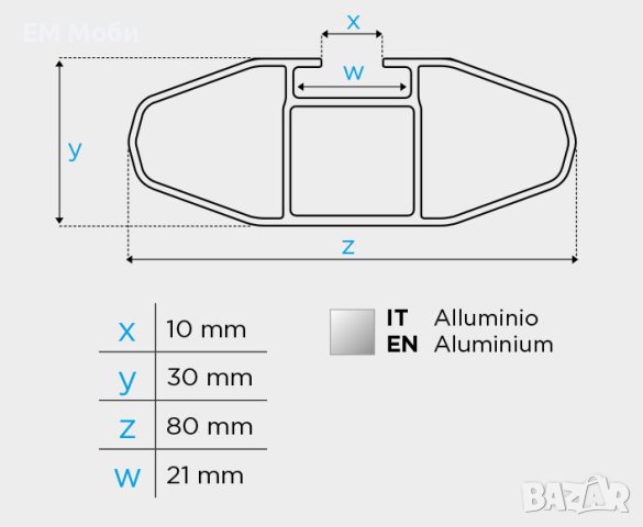 Алуминиеви греди багажник MENABO Leopard стандартен или плътен рейлинг, снимка 6 - Аксесоари и консумативи - 44398334