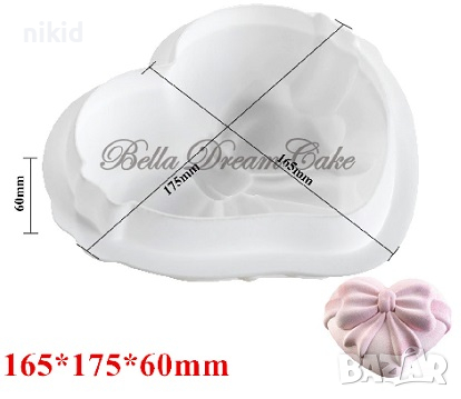 3D Сърце с пандела силиконов молд форма за кекс десерт сладкиш, снимка 2 - Форми - 36118759