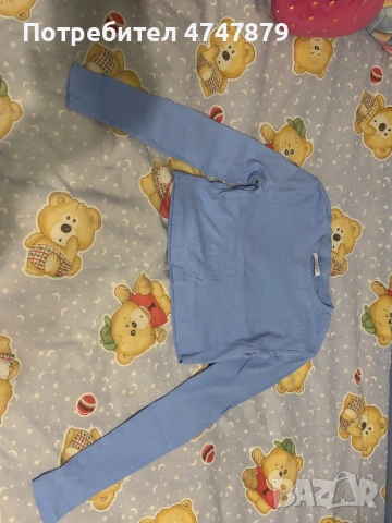 Синя блуза, много мека материя, размер:S