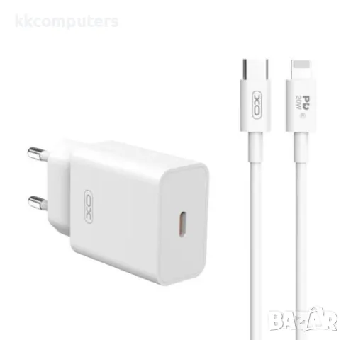 Зарядно/Адаптер 220V / XO-L126 PD 20W + PD Type-C - Lightning Кабел / Бял / Баркод : 456410, снимка 3 - Оригинални зарядни - 47709140