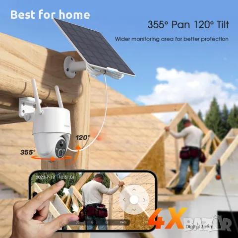 Охранителна камера със слънчеви батерии Topcony , снимка 6 - Други - 50056549