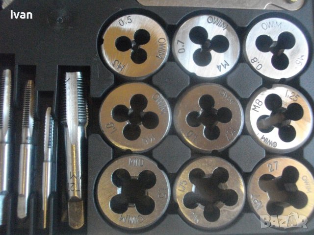 ISO M3-M12-Нов Комплект Метчици/Плашки За Външни/Вътрешни Метрични Резби-Parkside, снимка 7 - Други инструменти - 41408637