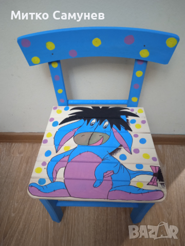 Рисувани дървени детски столчета, снимка 9 - Столове - 36334894
