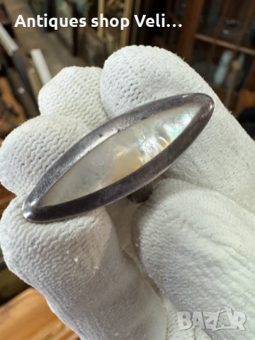 Сребърен пръстен със седеф №7167 , снимка 2 - Пръстени - 50952449