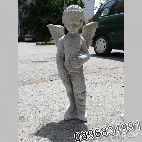 Статуя Ангел от Бетон. Фигура за декорация - каменен цвят, снимка 4 - Градински мебели, декорация  - 35852641