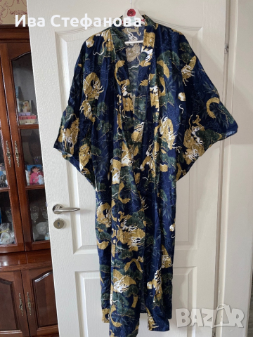Оригинално тип халат дълго ново японско автентично кимоно памук памучно дракон , снимка 5 - Рокли - 44585759