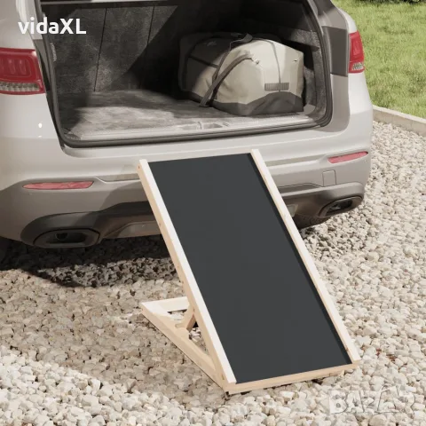 vidaXL Рампа за кучета сива 70x35 см масивна ела, снимка 3 - Други - 56146293