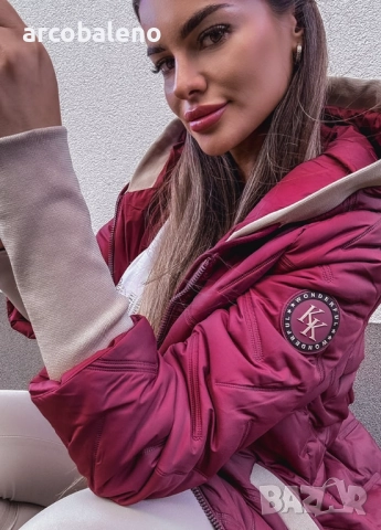 Дамско ватирано яке с качулка, снимка 5 - Якета - 51999734