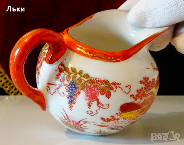 Каничка японски порцелан,злато,гейши. , снимка 6 - Антикварни и старинни предмети - 51220057