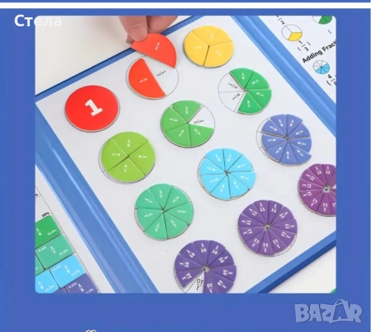 Магнитна детска книга за изучаване на дроби, снимка 7 - Други - 52945169