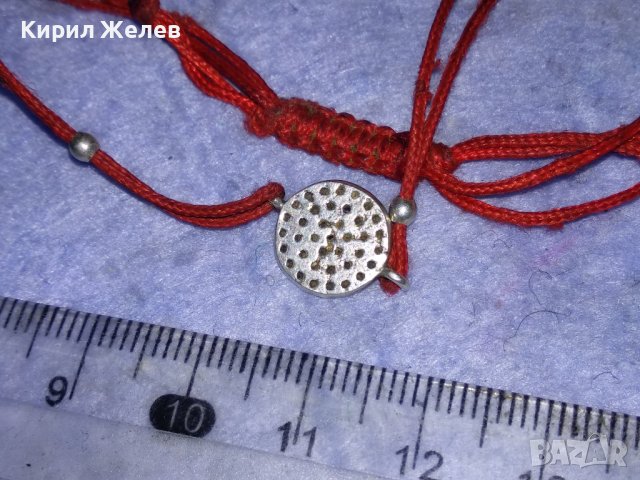НЕЖНА ХЕНД-МЕЙД ФЕШЪН АРТ ГРИВНИЧКА За ЩАСТИЕ СРЕБРО с ФАСЕТИРАНИ ЦИРКОНИ и ЧЕРВЕНО КОНЧЕ 38270, снимка 9 - Гривни - 40932557