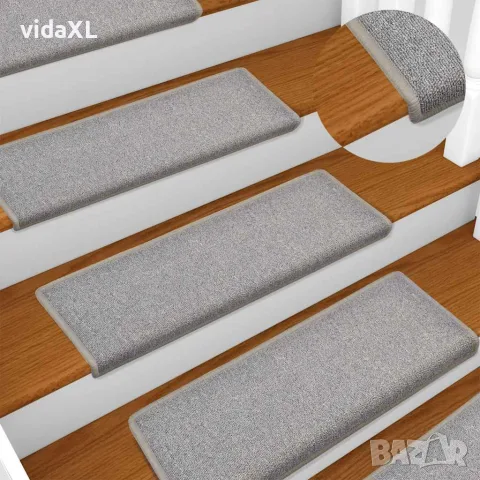 vidaXL Изтривалки за стълби, 30 бр., 65x21x4 см, светлосиви, с правоъгълен кант, снимка 4 - Изтривалки - 56147156