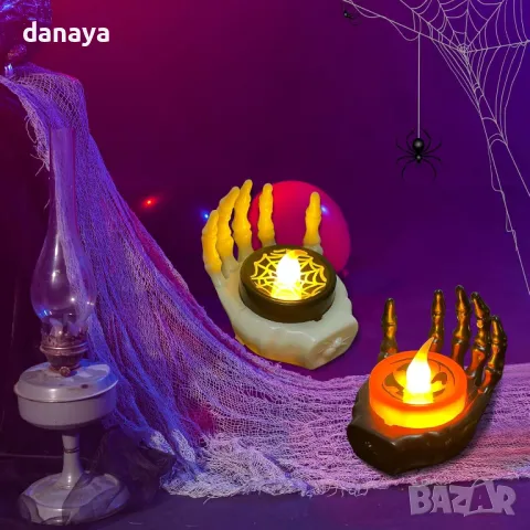 5221 Мини електронна светеща ръка със свещ Halloween декорация, снимка 5 - Декорация за дома - 47445098