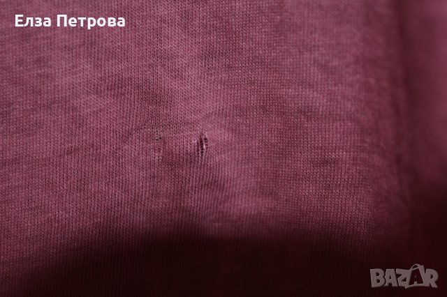 Макси тениска пурпурен цвят, с надпис и перли, снимка 3 - Тениски - 42326691
