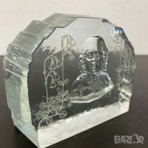 Винтидж преспапие от кристално стъкло "Carl von Linné"., снимка 12 - Антикварни и старинни предмети - 47989910