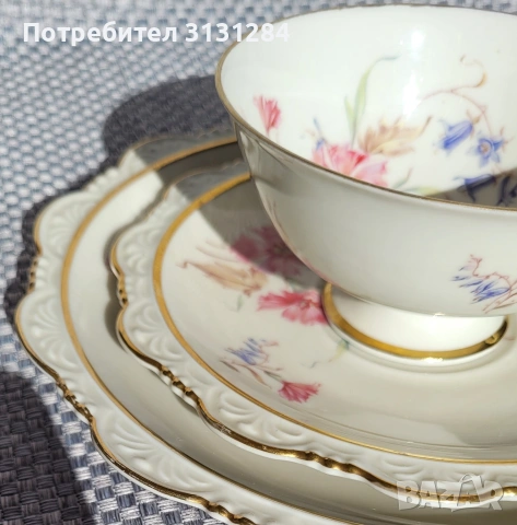 Винтидж Retsch&Co Wunsiedel Bavaria Сет трио за чай кафе, снимка 8 - Сервизи - 53071639