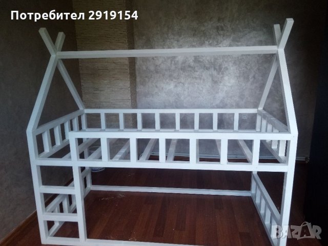 Двойно детско легло тип къщичка, снимка 3 - Спални и легла - 34049837
