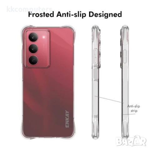 Realme 14x / Realme C75 Удароустойчив ENKAY Силиконов Калъф и Протектор, снимка 4 - Калъфи, кейсове - 50767071