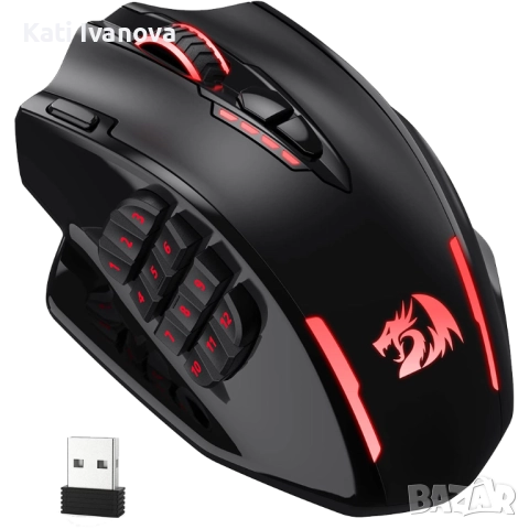 Безжична геймърска мишка Redragon M913 Impact Elite, 16000 DPI кабелна/безжична RGB геймърска мишка 