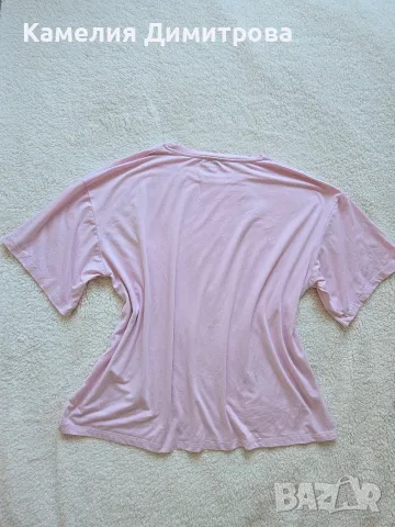 🌸 Розова oversize тениска, снимка 2 - Тениски - 55979257