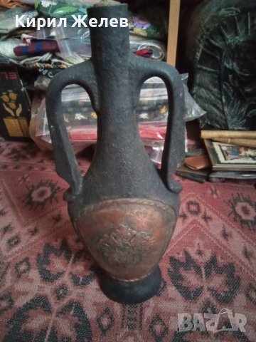 Бутилка стара керамична ръчно рисувана 43744, снимка 12 - Колекции - 44449083