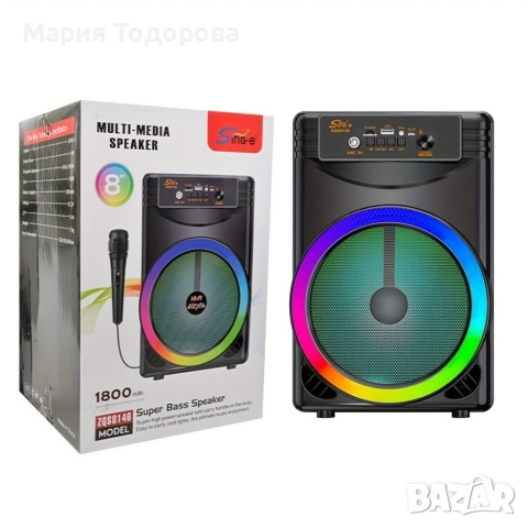 Преносима караоке тонколона с микрофон ZQS8146, снимка 3 - Караоке - 52983595