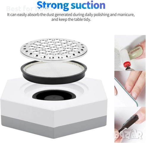 Прахоуловител за нокти, 80W мощен прахоуловител за нокти, вентилатор, прахосмукачка, снимка 2 - Прахосмукачки - 53573228