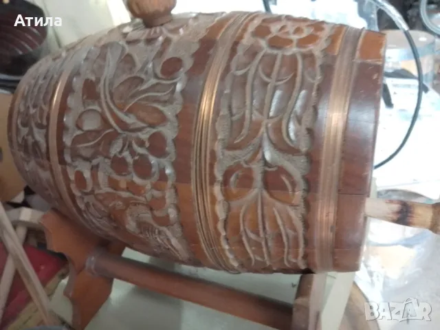 буре дървено декоративно 27 см, снимка 6 - Сувенири от дърво - 47801065