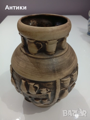 Керамична стара ваза Knodgen Keramik , снимка 4 - Вази - 52527393