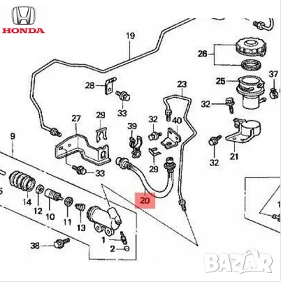 Маркуч съединител 46961-S10-A02 46961S10A02 Honda, снимка 2 - Части - 50854200