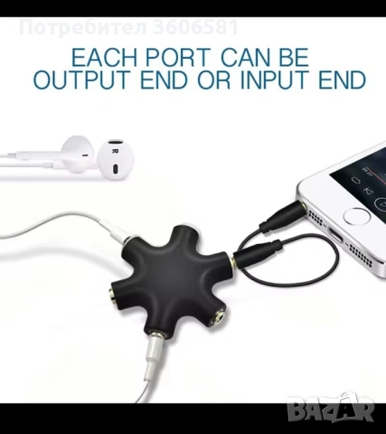 Разклонител/Сплитер за 3.5мм Аудио Жак за Слушалки, Аудио системи и др, снимка 4 - Тонколони - 40346254