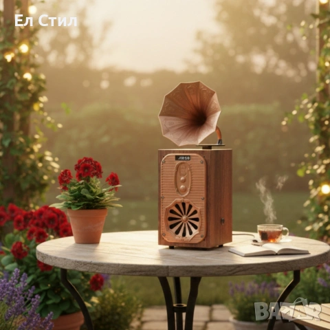 Bluetooth радио колонка AS39, 1x8W, 1200mAh, Кафяв – ретро звук, снимка 3 - Bluetooth тонколони - 53565423