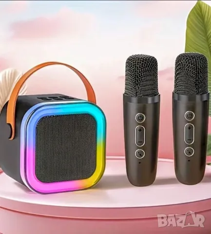 🕺🏽Парти Блутут колонка с два безжични микрофона🕺🏽 