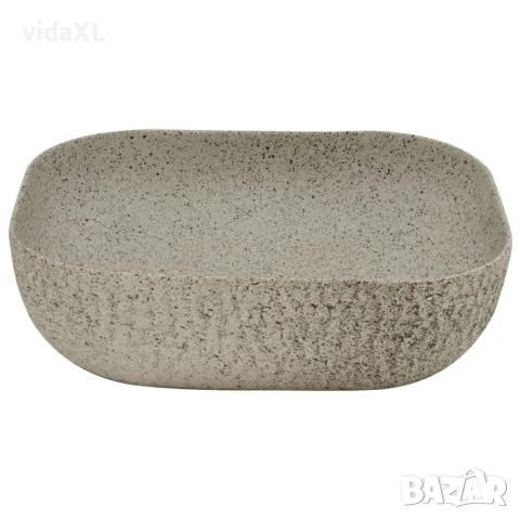 vidaXL Мивка за плот, сив, правоъгълна, 48x37,5x13,5 см, керамика, снимка 4 - Мивки - 56146194
