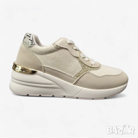 РАЗПРОДАЖБА! Дамски спортни обувки на платформа W014221 beige