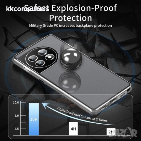 Метален калъф с протектор за OnePlus 11 5G – алуминиева рамка, закалено стъкло и заключващ механизъм, снимка 5 - Калъфи, кейсове - 52378493