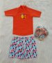 Детски бански 3-4 години - шорти, плажна блуза и чехли
