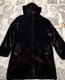 Дамско черно палто от плюшен плат, снимка 1