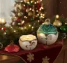 3d Коледна Топка играчка кутия 2 части с конче карусел силиконов молд форма гипс свещ смола декор, снимка 5