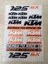 КТМ стикери - 17бр. KTM 125 SX - лист А4, снимка 2