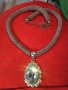 ПОСРЕБРЕНО ПРЕКРАСНО КОЛИЕ с МЕДАЛЬОН КРИСТАЛЕН ФАСЕТ ПЕНДАНТ и ЦИРКОНИ 63351, снимка 11