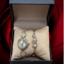 Красиви комплекти от дамски часовник с гривна в елегантен дизайн с камъни цирконии , снимка 3