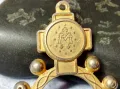 Стар МЕСИНГОВ РИМОКАТОЛИЧЕСКИ МЕДАЛЬОН ИКОНА РЕЛИГИОЗЕН ПЕНДАНТ МЕДАЛ РЯДЪК ИТАЛИЯ 49768, снимка 11