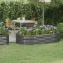 vidaXL Градинска повдигната леха поцинкована стомана сиво, снимка 2