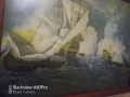 Голяма стара картина морска битка., снимка 2