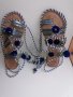Уникални Gioseppo сандали с пискюли + подарък блузка в подходящо синьо, снимка 3