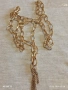Дълго златисто колие с ресни Арт бижу майсторска изработка 51923, снимка 5