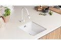 Кухненска Мивка от гранит за вграждане под плот Лондон 45 410x470 мм Бяла, снимка 8